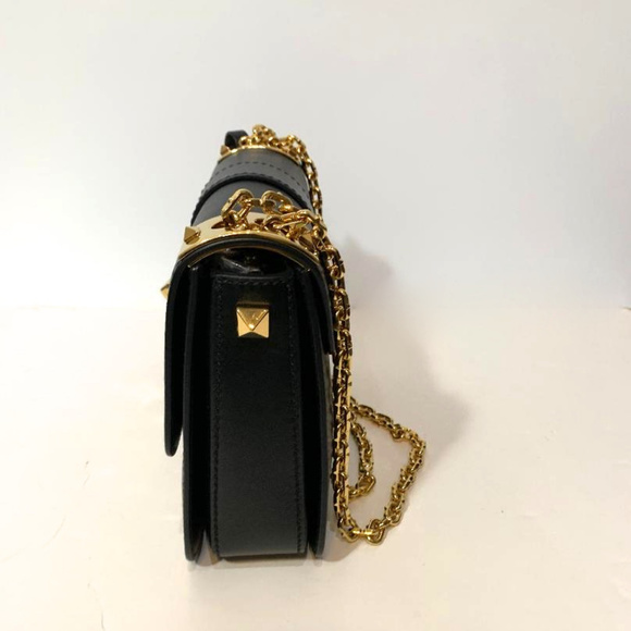 Valentino B-Rockstud Black Leather Chain Shoulder - Picture 5 of 8